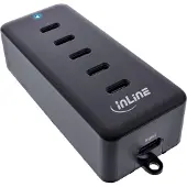 InLine 5-poorts USB-C PowerHub, uitbreiding lader, 100W, zwart