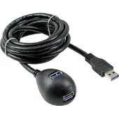 InLine 35651 USB 3.0 verlengkabel, type A (male/female), zwart, met voet, 1 meter