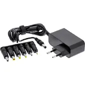 InLine Universele voedingsadapter 12V / 2A / 24W met 6 verwisselbare pluggen / zwart - 1,8 meter