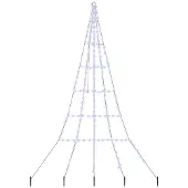 vidaXL LED Kerstboom met Grondspikes met 168 LED Blauw 306 cm Metaal