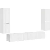 vidaXL Tv-meubelset 4 st Hoogglans wit Bewerkt hout
