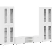 vidaXL Tv-meubelset FLORIN 3 st Hoogglans wit Bewerkt hout