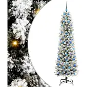 vidaXL - Kunstkerstboom - Wit - 210 - cm - PVC - en - Metaal - en - Plastic