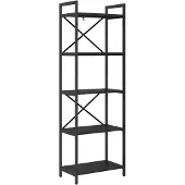 vidaXL Boekenplank 5-laags 56 x 34 x 171 cm Bewerkt hout Zwart Eiken