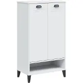 vidaXL Schoenenkast VIKEN bewerkt hout wit