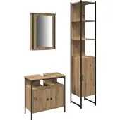 vidaXL Badkamermeubel Set 3 st Artisan Eiken 33 x 33 x 185,5 cm