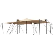 TOOLPORT 5 x 7,5 m stretchtent, incl. stalen palen, zandleur