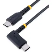 StarTech.com USB-C-kabel - - 15 cm - 60W PD 3A - Gebogen Zwart - Robuuste Aramidevezel