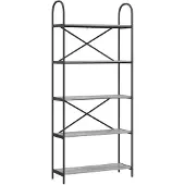 vidaXL Boekenplank 5-laags 80 x 30 x 183 cm Bewerkt hout Grijs Sonoma