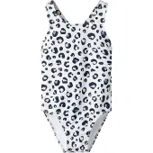Name it Meisjes badpak nkfzanimal wit dierenprint