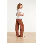 Smashed Lemon Stijlvolle wide-leg broek met gladde tailleband |