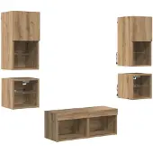 vidaXL TV Wandmeubels 8 st 30,5 x 30 x 60 cm Artisan Eiken