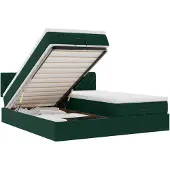 vidaXL Ottoman bed met matrassen 160x200cm fluweel donkergroen
