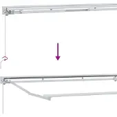 vidaXL Handbediende luifel met LED's Zwart en Wit 3 x 2,5 m