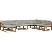 vidaXL Buiten bank set 8 st Natuurlijk en Licht Grijs