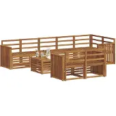 vidaXL Buiten bank set 9 st Naturel Polyester