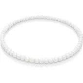 Memphis Witte houten kralen ketting 90cm