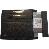 Oi zwart lederen Creditcardmapje / zeer platte leren pasjeshouder met uitneembaar hoesje / Belgisch identiteitsmapje / RFID safe / zwart leer / 650