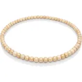 Memphis Beige houten kralen ketting 90cm