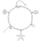 Yehwang beachy vibe armband-bedels- schelp- zeester-zilverkleurig