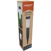 Grundig Solar Tuinlamp - Tuinverlichting met Grondspies - Koel Wit LED Licht - IP44 Spatwaterdicht - Brandduur 6-8 uur - 75,5 cm - Zwart