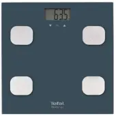 Tefal Body Up BM2520, elektronische personenweegschaal, 150 kg, 100 g, blauw, kg, lb, ST, vierkant