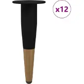 vidaXL Meubelpoten, 12 stuks, zwart en goud, Ø 40 x 98 mm, ijzer