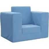 vidaXL Kinderslaapbank zacht pluche blauw