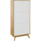 Loft 24 Ezra|Schoenenkast met 3 kleppen in eiken look wit