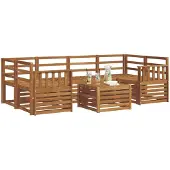 vidaXL Buiten bank set 7 st Naturel Massief Acacia Hout