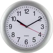 Eurotime 22222 Kwarts Wandklok 25 cm x 25 cm Zilver