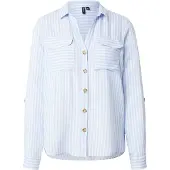 Vero Moda Blouse 'VMBUMPY' lichtblauw / wit