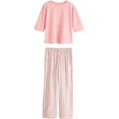 Next Pyjama crème / lichtblauw / rosa / rood