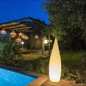Lumisky Lampadaire extérieur sans fil CLASSY Blanc Polypropylène H120CM