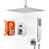 Vevor Douchekraan Regendouchesysteem voor Badkamer Douchesysteem met 305 mm Vierkante Regendouchekop &amp; Handdouche