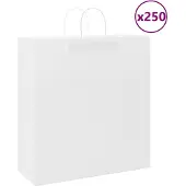 vidaXL Papieren zakken 250 st met hengsels 45x17x48 cm wit