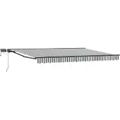vidaXL Handbediende luifel met LED's Antraciet en Wit 4 × 3 m