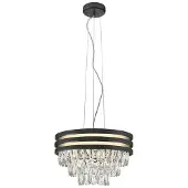 Zumaline NAICA Kristallen Plafondlamp Zwart Goud 4x E14 38cm Glamour