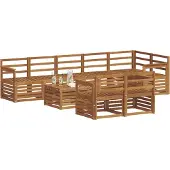 vidaXL Buiten bank set 9 st Naturel Polyester