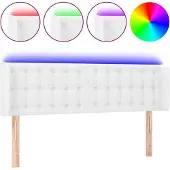 vidaXL Hoofdbord LED 147x16x78/88 cm kunstleer wit