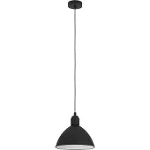 Eglo Priddy Hanglamp - E27 - Ø 30,5 cm - Zwart|Wit - Staal