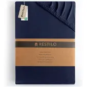 Restilo Amber Jersey Hoeslaken - Klassiek, Marineblauw, 80-90x200cm