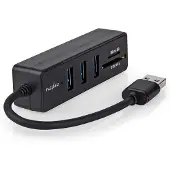 Nedis Usb-hub Fresh Green Box Usb-a Mannelijk - 3x Usb A Vrouwelijk Zwart