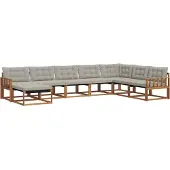 vidaXL Buiten bank set 8 st Natuurlijk en Licht Grijs