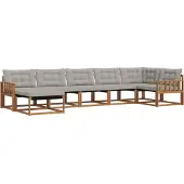 vidaXL Buiten bank set 7 st Natuurlijk en Licht Grijs