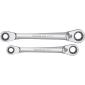 Gedore 3300900 R07501002 Dubbele ringsleutelratelset 2-delig Sleutelbreedte (inch) 1/2 - 11/16