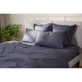 Emma Katoen Percale Dekbedovertrek 140x200 - Gris Foncé