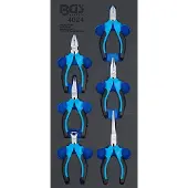 Bgs Accessoires voor gereedschapskoffers, Werkplaatswagen inzet 1/3: Precisie minitangen set 6 stuks.