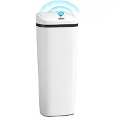HOMCOM Sensor Prullenbak - Roestvrij Staal - 33x25x84cm - Wit
