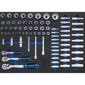 Bgs Accessoires voor gereedschapskoffers, Werkplaatswagen inzet 3/3 doppenset - 80 stuks (4015)